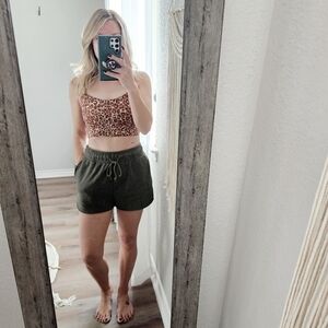 Wild Fable Fleece Drawstring Elastic Waist Dolphin Hem Shorts Athleisure S NEW